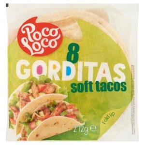 Tortilijos GORDITAS soft tacos, 15 cm  x 10 x 8 vnt, 272 g